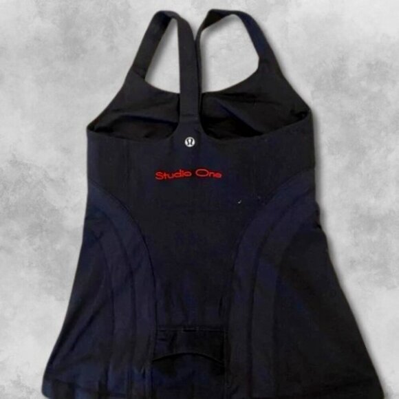 Lululemon Studio One Racerback Tank Top Breathable Thick Strap Stretch Black W 4 - Picture 2 of 6